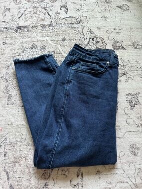 Women’s Judy Blue Dark Blue Frayed Hem Jeans
